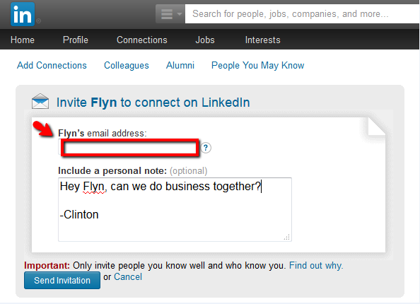  linkedin ask for email address to connect