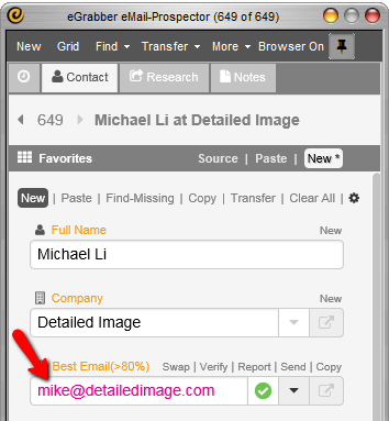 can't get email address on a tradeshow id card - solved