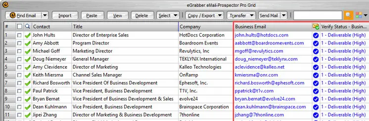 Find corporate contact information in bulk