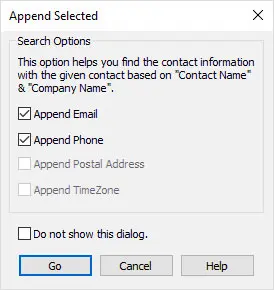 Append Email and Phone Settings